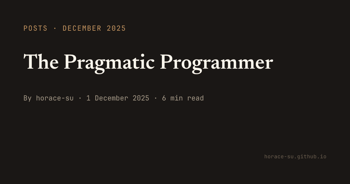 The Pragmatic Programmer | mind pieces